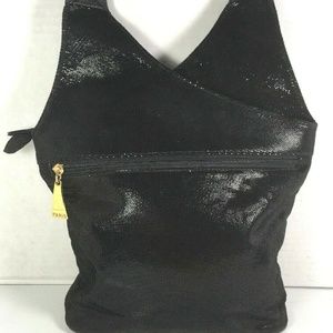 Paris Handbags New York Black Shiny Leather Bag